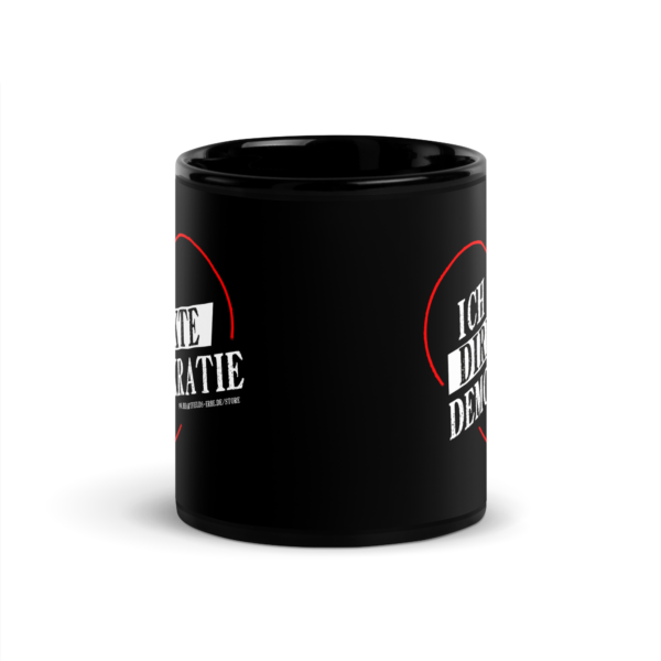 "Ich liebe Direkte Demokratie" Schwarze glänzende Tasse – Bild 3