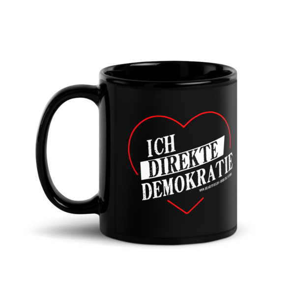 "Ich liebe Direkte Demokratie" Schwarze glänzende Tasse – Bild 2
