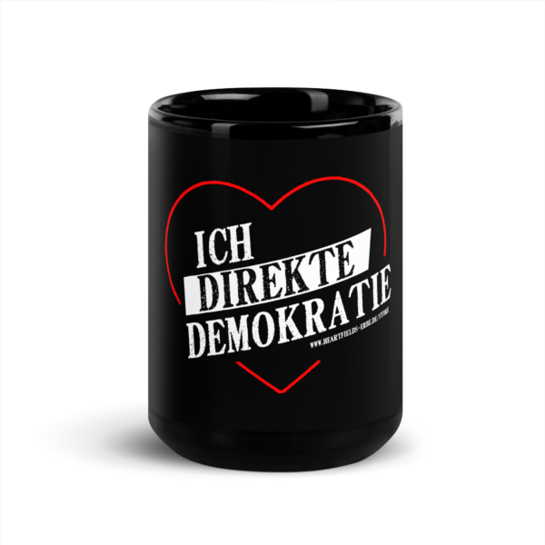 "Ich liebe Direkte Demokratie" Schwarze glänzende Tasse – Bild 6